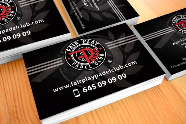 Logotipo y tarjetas Fair Play Padel Club